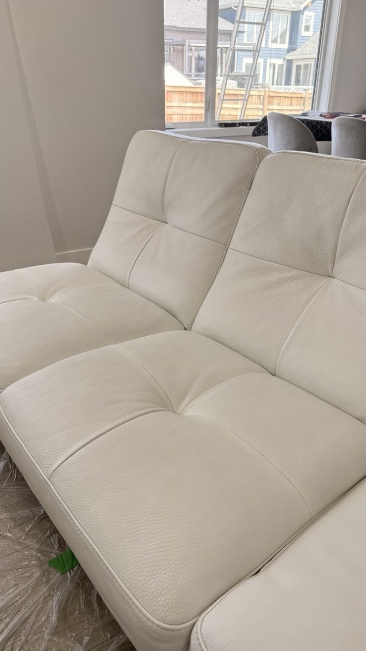 Leather sofa, armchair and dining chairs